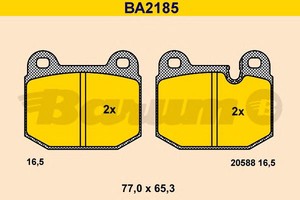 Фото Комлект гальмівних колодок, дисковий механізм BARUM BA2185