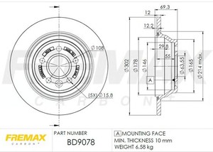 Фото Гальмівний диск FREMAX BD-9078