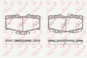 Фото Комплект гальмівних колодок, дискове гальмо VILLAR 626.0058