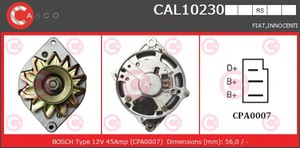 Фото Генератор CASCO CAL10230RS