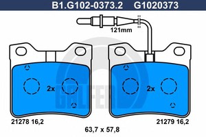 Фото Комплект гальмівних колодок, дискове гальмо GALFER B1G10203732