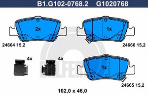 Фото Комплект гальмівних колодок, дискове гальмо GALFER B1G10207682