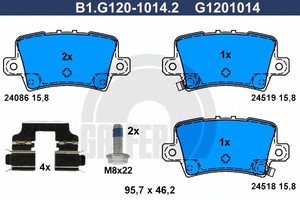 Фото Комплект гальмівних колодок, дискове гальмо GALFER B1.G120-1014.2