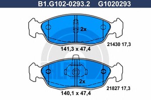 Фото Комплект гальмівних колодок, дискове гальмо GALFER B1G10202932