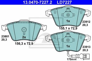 Фото Гальмівні колодки, дискові ATE 13.0470-7227.2