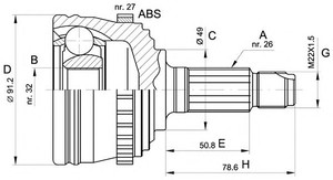 Фото Шарнірний комплект, приводний вал OPEN PARTS CVJ5264.10