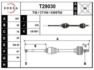 Фото Привідний вал EAI T29030