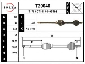 Фото Привідний вал EAI T29040