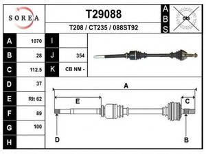 Фото Привідний вал EAI T29088