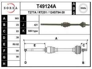 Фото Привідний вал EAI T49124A