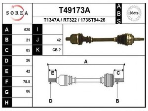 Фото Привідний вал EAI T49173A