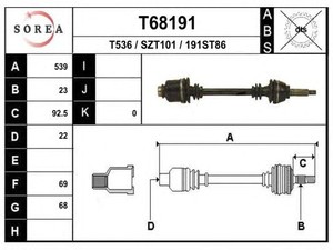 Фото Привідний вал EAI T68191