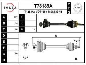 Фото Привідний вал EAI T78189A