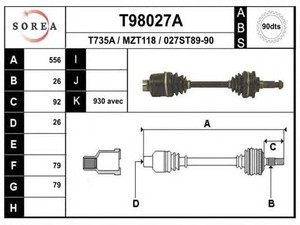 Фото Привідний вал EAI T98027A