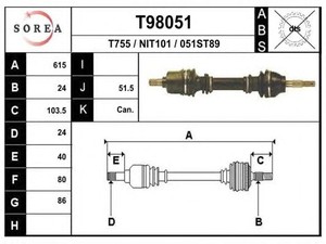 Фото Привідний вал EAI T98051