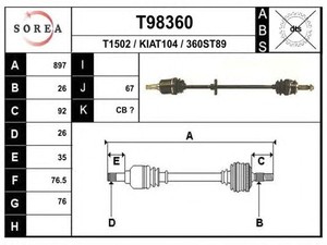 Фото Привідний вал EAI T98360