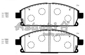 Фото Комплект гальмівних колодок, дискове гальмо ASHUKI N009-95
