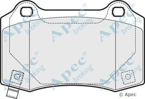 Фото Комплект гальмівних колодок, дискове гальмо APEC braking PAD1688