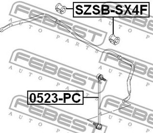 Фото Втулка стабілізатора пер. Suzuki SX 4 06- Febest SZSBSX4F