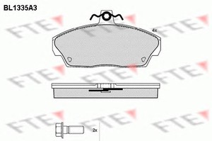 Фото Комлект гальмівних колодок, дисковий механізм FTE BL1335A3