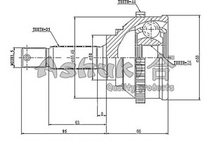 Фото Шарнірний комплект, приводний вал ASHUKI HY-7005I