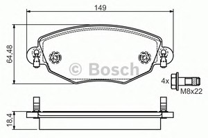 Фото Колодки гальмівні дискові, комплект Bosch 0 986 495 050