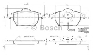 Фото Комплект гальмівних колодок, дискове гальмо Bosch 0 986 TB2 216