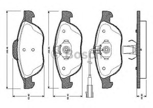 Фото Комплект гальмівних колодок, дискове гальмо Bosch 0 986 TB2 767