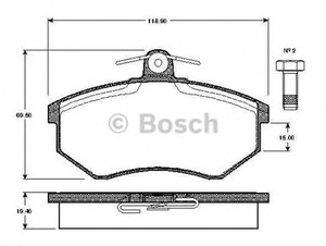 Фото Комплект гальмівних колодок, дискове гальмо Bosch 0 986 TB2 070