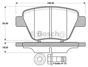 Фото Гальмівні колодки Bosch 0 986 TB3 114