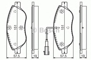 Фото Комплект гальмівних колодок, дискове гальмо Bosch 0 986 TB3 155