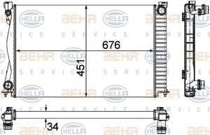 Фото Радіатор, охолодження двигуна Behr Hella Service 8MK 376 790-104