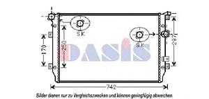 Фото Радіатор, охолодження двигуна AKS DASIS 040014N