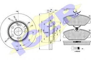 Фото Комплект тормозов, дисковый тормозной механизм Icer 30930-6198