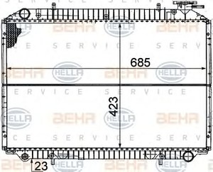 Фото Радіатор, охолодження двигуна Behr Hella Service 8MK376706431