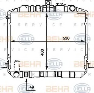 Фото Радіатор, охолодження двигуна Behr Hella Service 8MK376707601