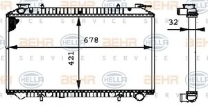 Фото Радіатор, охолодження двигуна Behr Hella Service 8MK376712721