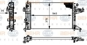 Фото Радіатор, охолодження двигуна Behr Hella Service 8MK376714351