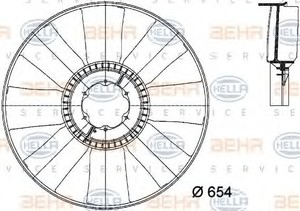 Фото Крыльчатка вентилятора, охлаждение двигателя Behr Hella Service 8MV 376 733-101