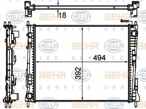 Фото Радіатор, охолодження двигуна Behr Hella Service 8MK 376 746-751