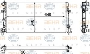 Фото Радіатор, охолодження двигуна Behr Hella Service 8MK 376 754-284