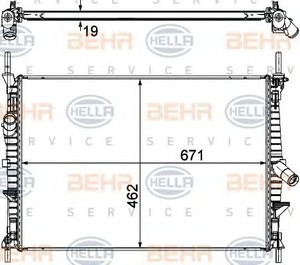 Фото Радіатор, охолодження двигуна Behr Hella Service 8MK 376 764-501