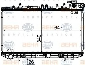 Фото Радіатор, охолодження двигуна Behr Hella Service 8MK 376 771-001