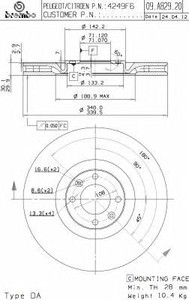 Фото Гальмівний диск AP Automotive Prod 25330 V