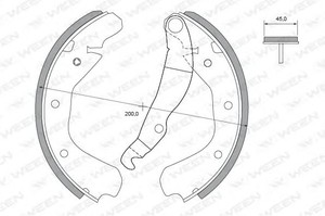Фото Комплект гальмівних колодок WEEN 152-2207