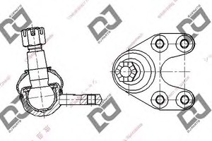 Фото Несущий / направляющий шарнир DJ PARTS DB1300