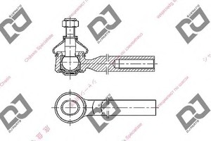 Фото Наконечник поперечной рулевой тяги DJ PARTS DE1371