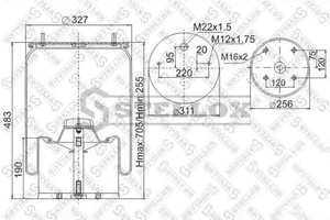 Фото Кожух пневматической рессоры STELLOX 90-07251-SX