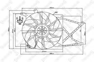 Фото Вентилятор, охолодження двигуна STELLOX 29-99337-SX