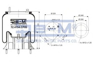 Фото Кожух пневматической рессоры SEM-LASTIK 724154CP05